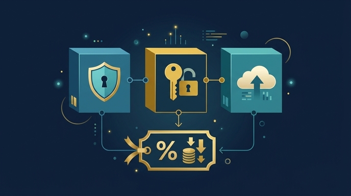 NordVPN Completeバンドルのコスト比較コンセプト