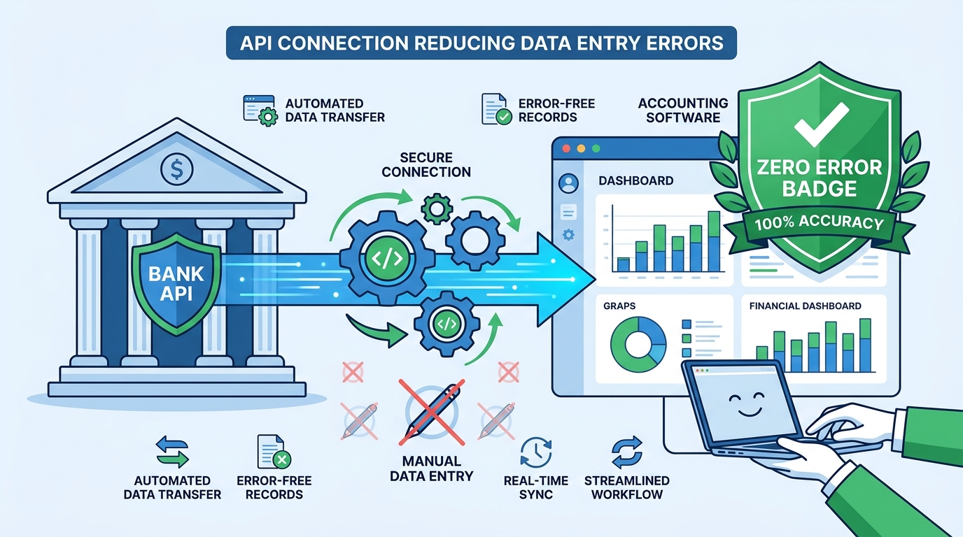 銀行API連携による自動データ取得イメージ