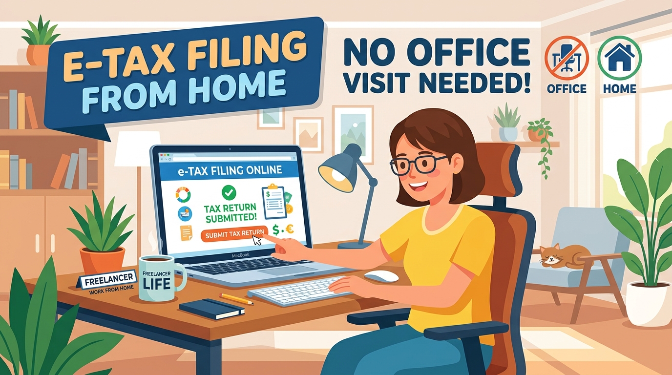 e-Tax電子申告による税務署不要の手続きイメージ