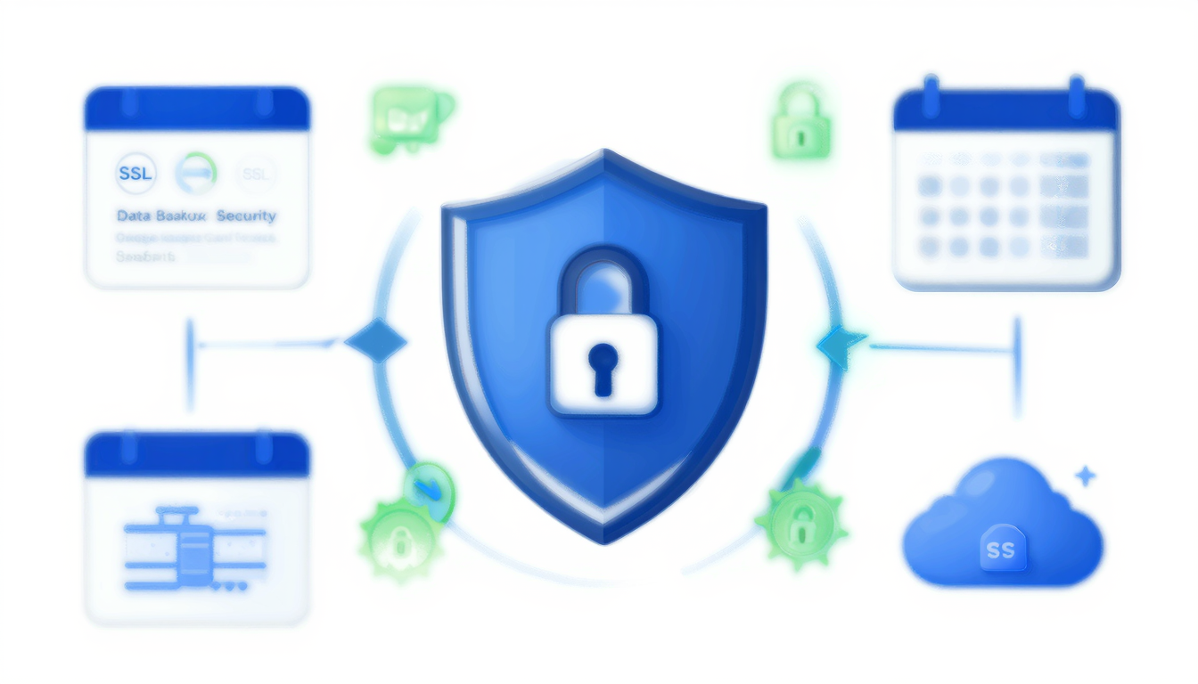 バックアップとSSLセキュリティの概念図